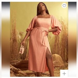 ELOQUII Puff Sleeve Off The Shoulder Dress NBW